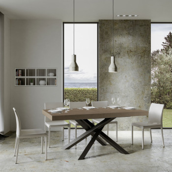 Mesa Volantis patas antracita P.90 - Mesa extensible 180/284x90 cm Volantis cachemir patas antracita