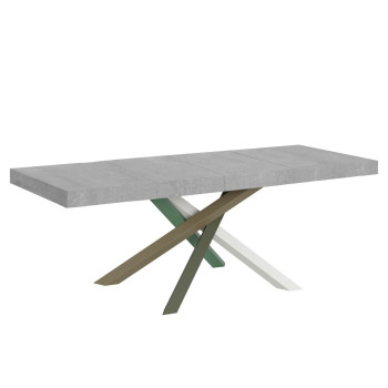 Mesa Volantis Premium Color 4/A P.90 - Mesa extensible 180/440x90 cm Volantis Premium patas fresno blanco multicolor 4/A