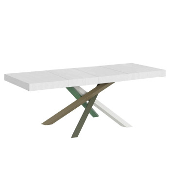 Mesa Volantis Premium Color 4/A P.90 - Mesa extensible 180/440x90 cm Volantis Premium patas fresno blanco multicolor 4/A
