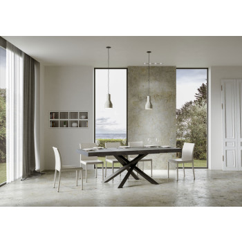 Mesa Volantis Premium patas antracita P.90 - Mesa extensible 120/224x90 cm Volantis Premium patas antracita fresno blanco
