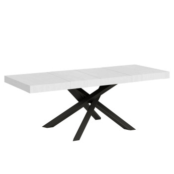 Mesa Volantis Premium patas antracita P.90 - Mesa extensible 160/264x90 cm Volantis Premium patas antracita fresno blanco