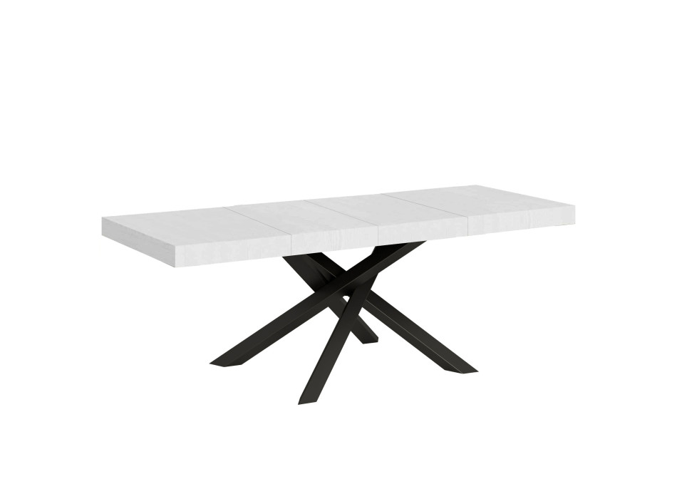 Mesa Volantis Premium patas antracita P.90 - Mesa extensible 160/264x90 cm Volantis Premium patas antracita fresno blanco