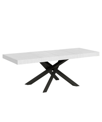 Mesa Volantis Premium patas antracita P.90 - Mesa extensible 160/420x90 cm Volantis Premium patas antracita fresno blanco