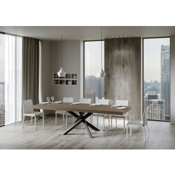 Mesa Volantis Premium patas antracita P.90 - Mesa extensible 180/440x90 cm Volantis Premium patas antracita fresno blanco