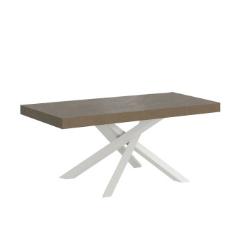 Mesa Volantis Premium con patas blancas D.90 - Mesa extensible 140/244x90 cm Volantis Premium fresno blanco con patas blancas