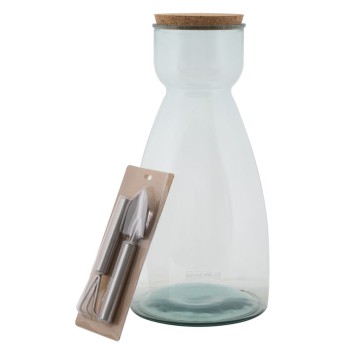 JARRÓN DE JARDÍN DE VIDRIO RECICLADO