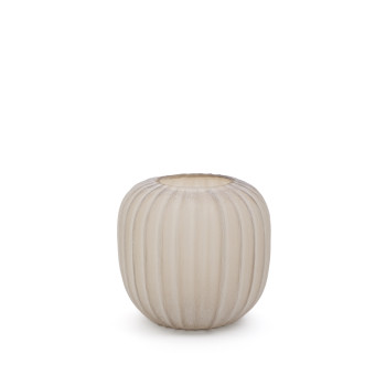 Jarrón Lumia de cristal beige de 27 cm