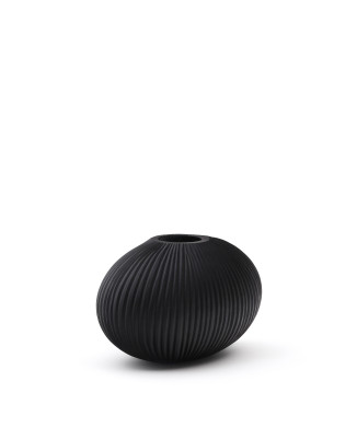 Jarrón Nivra de cristal gris oscuro de 19 cm