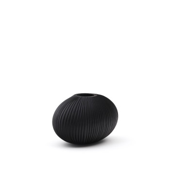 Jarrón Nivra de cristal gris oscuro de 19 cm