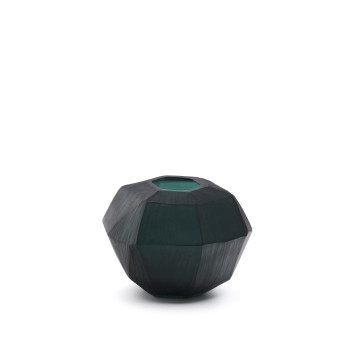 Jarrón de cristal verde Geonix de 22 cm