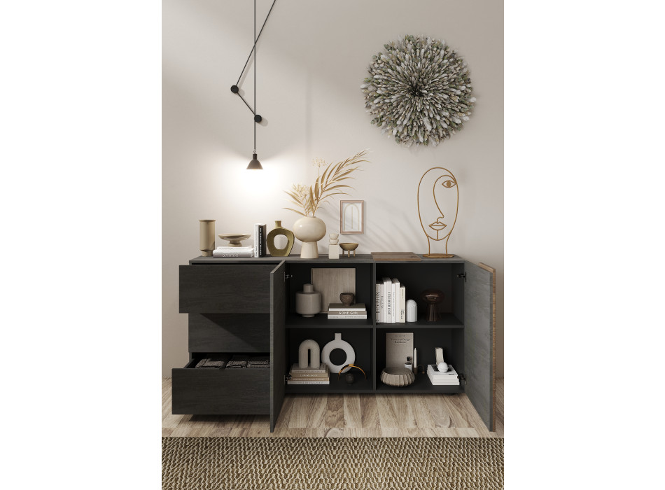 VENUS - Aparador de 2 puertas y 3 cajones