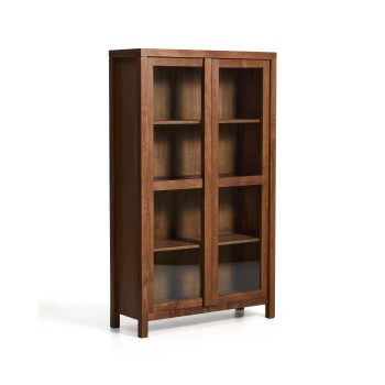 Vitrina Norani de madera maciza y chapa de acacia, 110 x 185 cm.