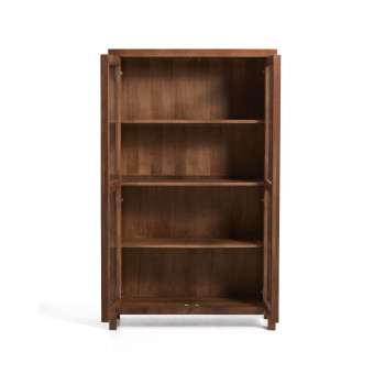 Vitrina Norani de madera maciza y chapa de acacia, 110 x 185 cm.