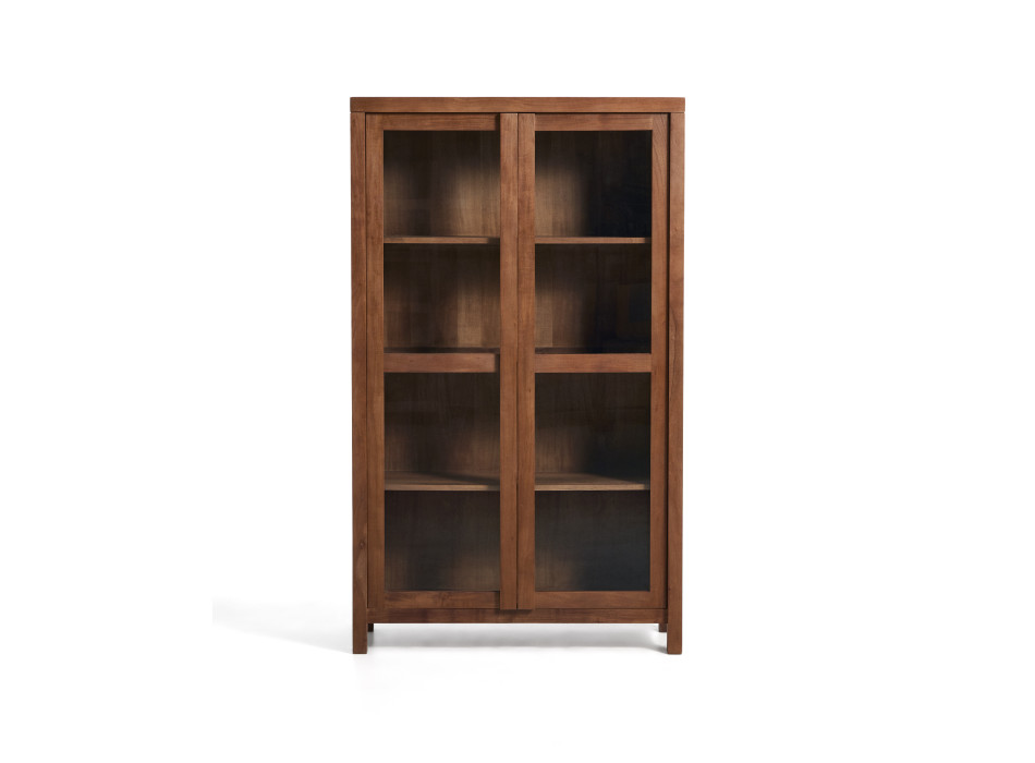 Vitrina Norani de madera maciza y chapa de acacia, 110 x 185 cm.
