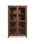 Vitrina Norani de madera maciza y chapa de acacia, 110 x 185 cm.